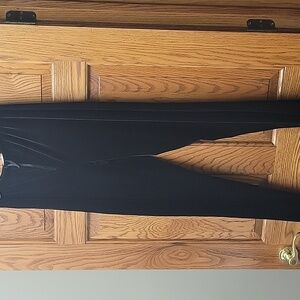 Black velour 90 percent polyester drawstring pants nwot